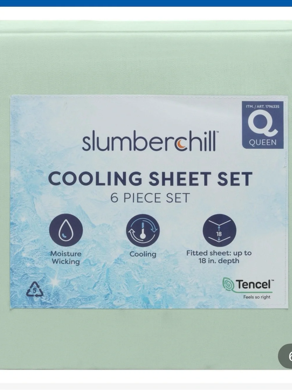 (6)Slumber Chill satin 6Piece cooling sheet set